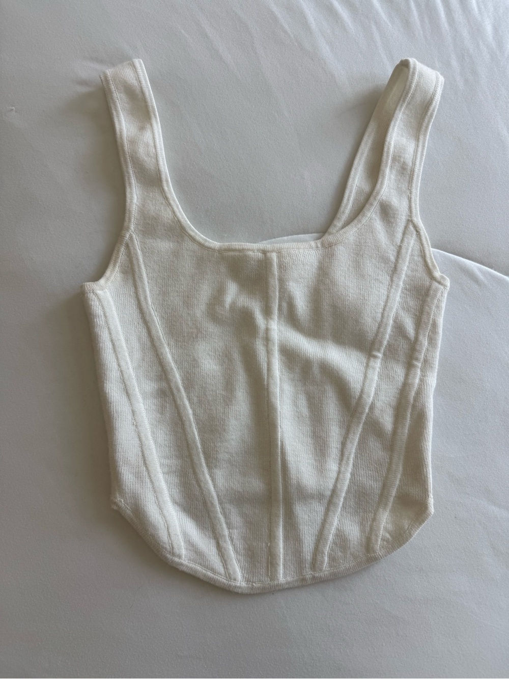 Wilfred Cream Square-Neck Corset Tank